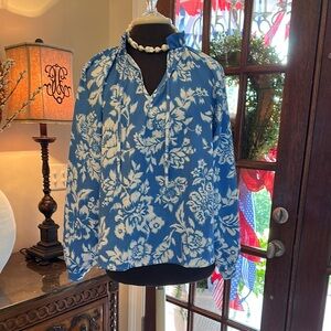 Sunday Blue and White Floral Top